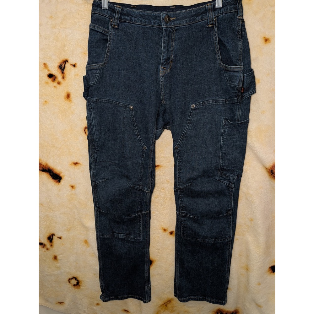 Dovetail Workwear Britt Utility Jeans Womens 14 Indigo Blue Cotton Hemp Stretch